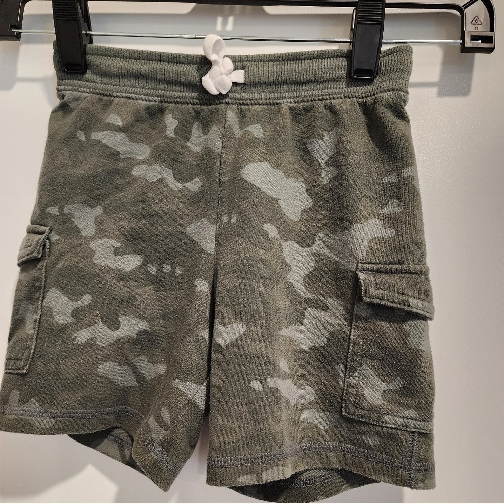 Jumping Beans Boys Camo Cargo Shorts Size 4T Green Cotton Blend Casual Wear